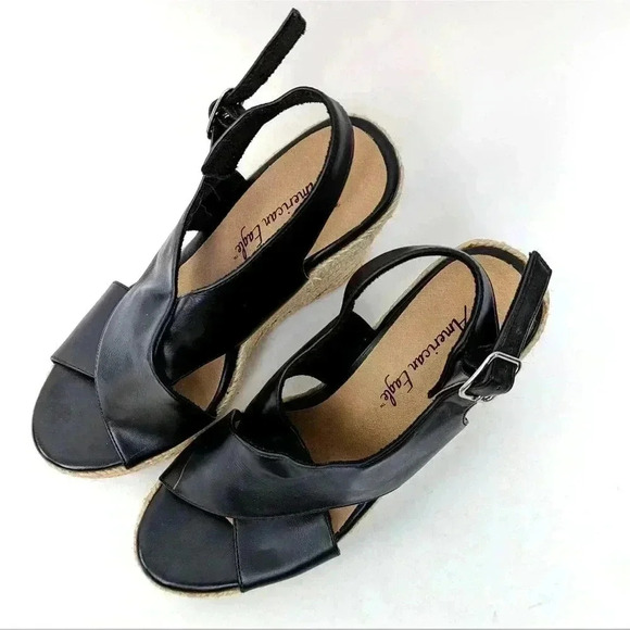 AE Outfitters Platform Espadrille Wedge Sandals - 8.5 - Picture 3 of 11